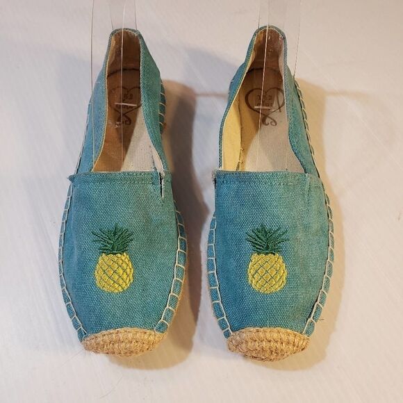 143 Girl Turquoise Espadrilles Pineapple 7M - Picture 2 of 8